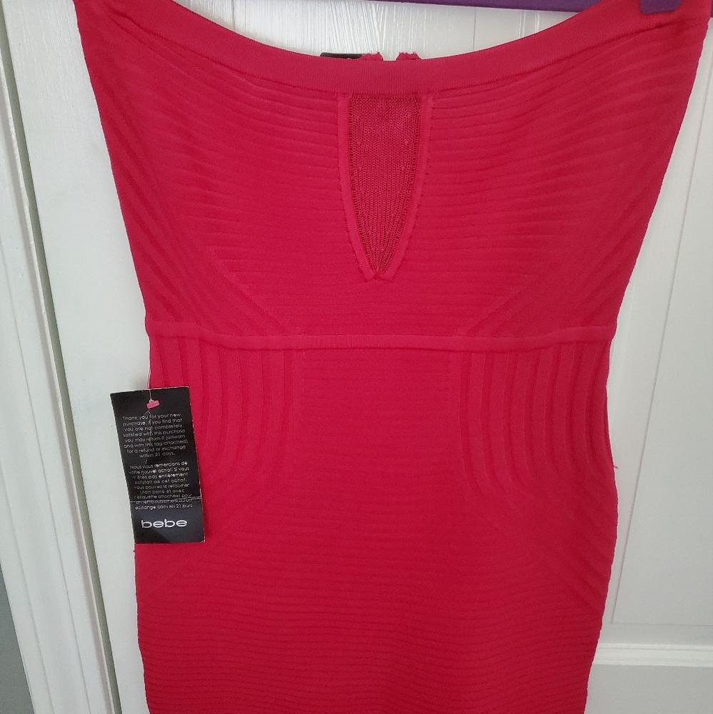 Brand new BEBE strapless red mini dressour!! Sz Large